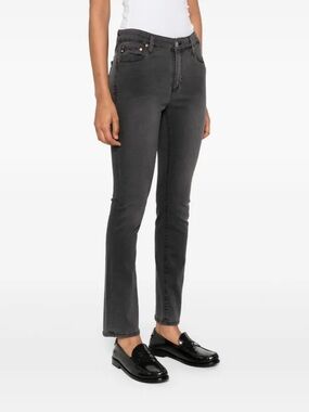 AG Jeans Mari High Rise Slim Straight Jeans in Washed Charcoal